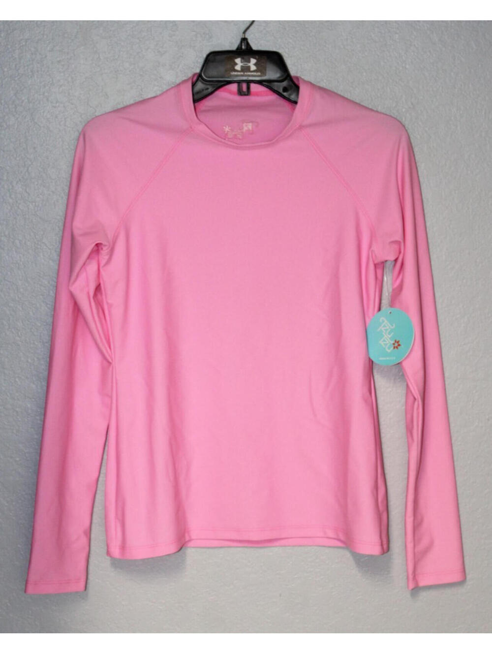 NEW Tzu Tzu Cally Mesh Top Women MEDIUM Sorbet Pink L/S Stretch Shirt NWT